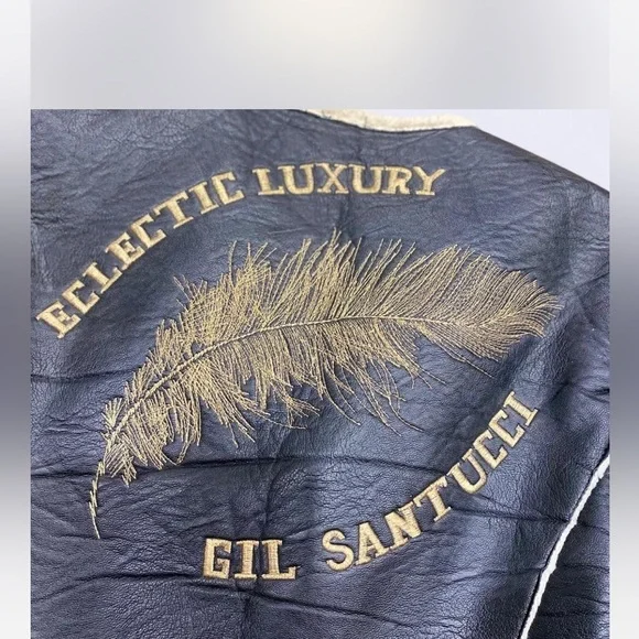 Luxurious GIL SANTUCCI studs faux shearling jacket M ptp 18.5 - Picture 4 of 10